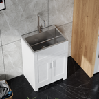 24in White Laundry Utility Cabinet Combo