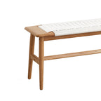 Solid Wood Bench with Handwoven Cane Seat