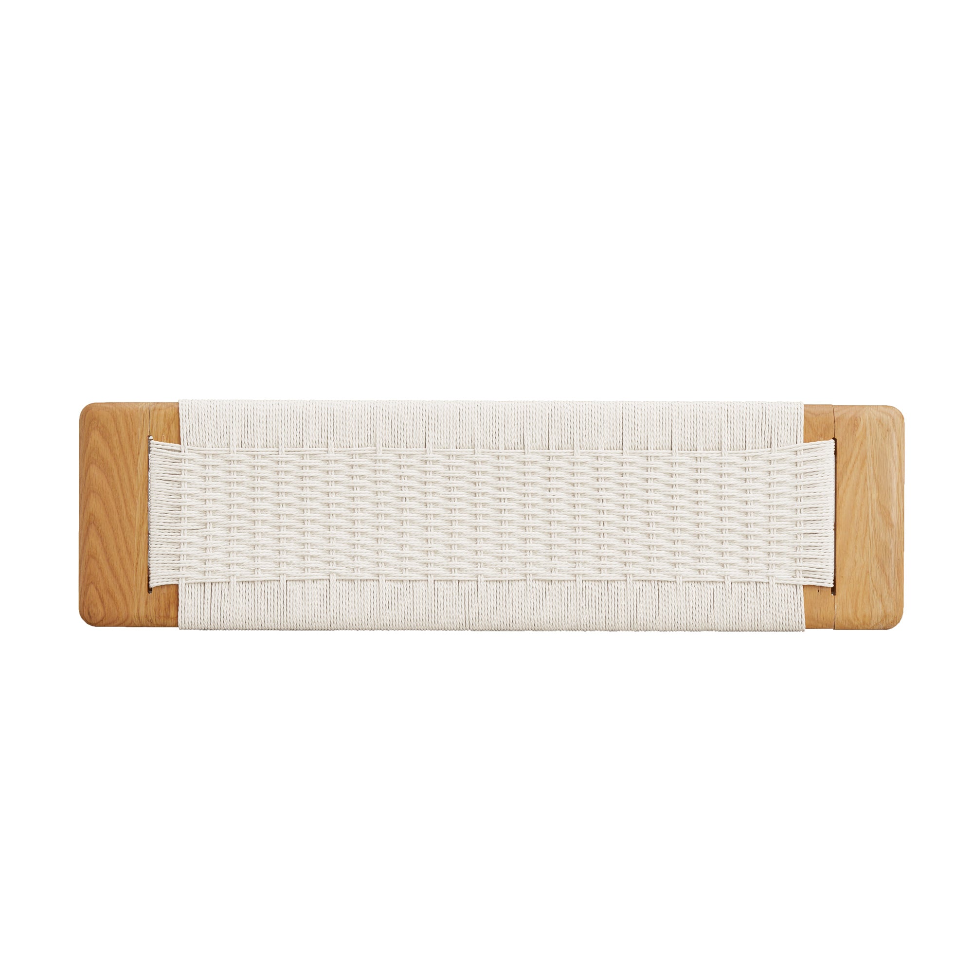 Solid Wood Bench with Handwoven Cane Seat