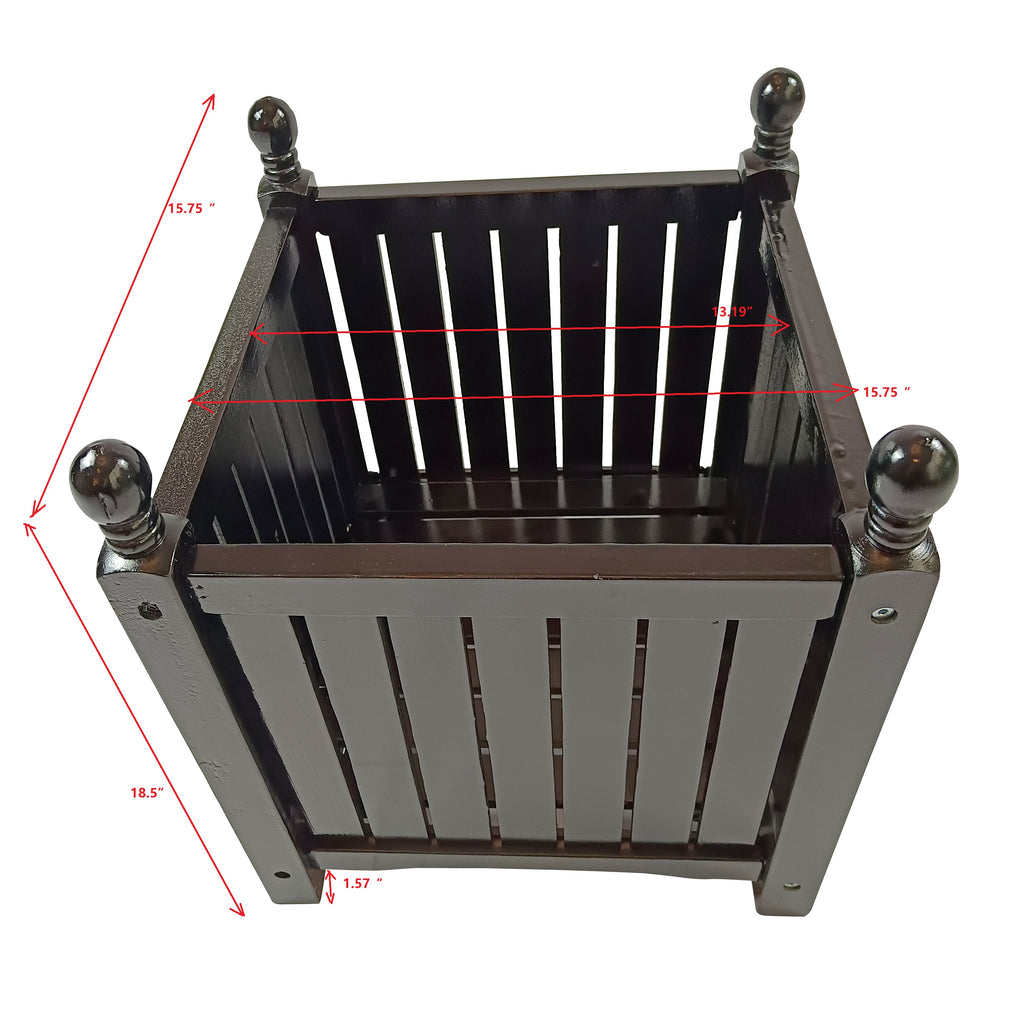Wood Outdoor Square Wooden Flower and Herb Pot