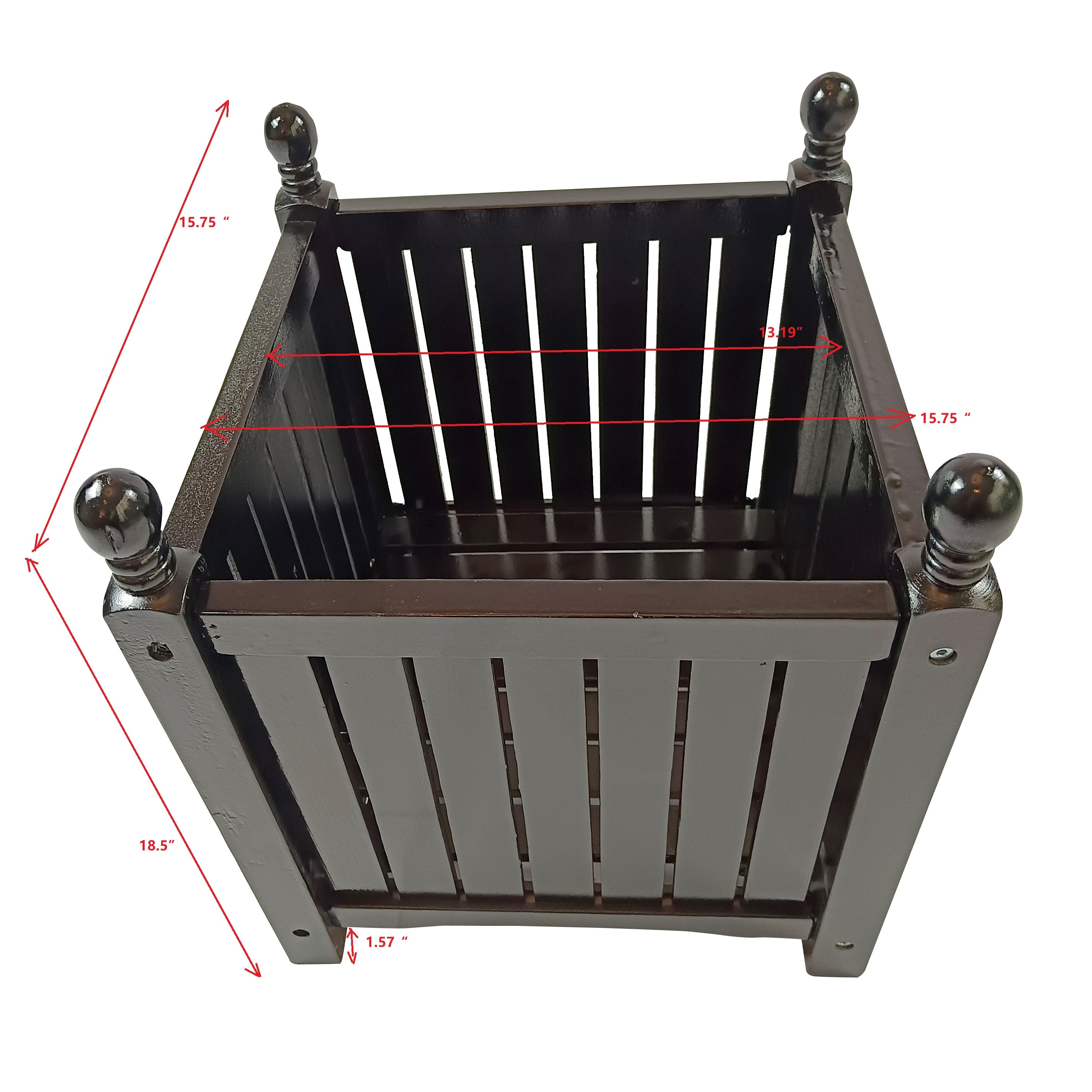 Wood Outdoor Square Wooden Flower and Herb Pot