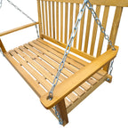 Front Porch Swing with Armrests, Teak Wood