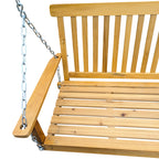 Front Porch Swing with Armrests, Teak Wood