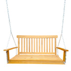 Front Porch Swing with Armrests, Teak Wood