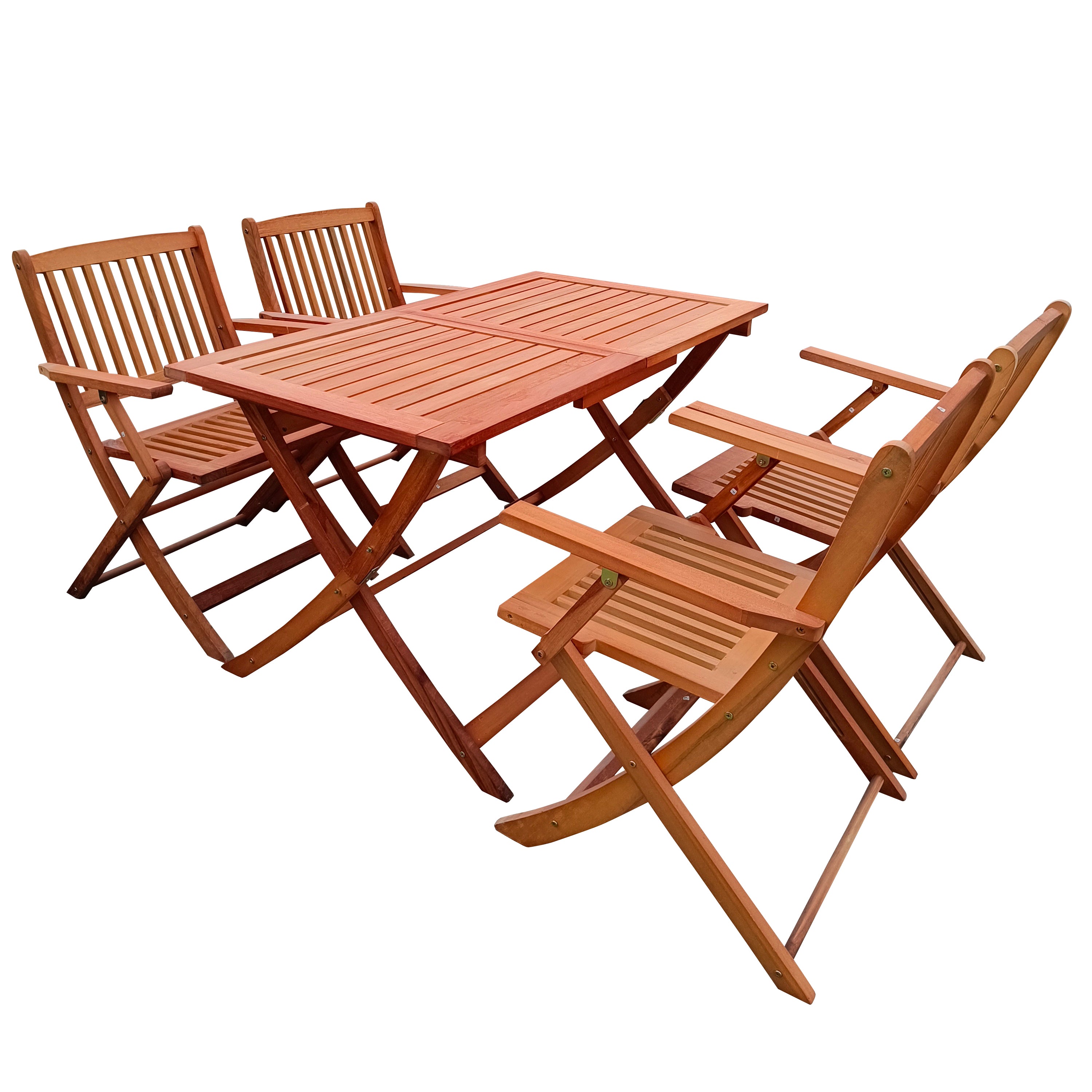 Foldable Patio Dining Set with 4 Chairs and 1 Table