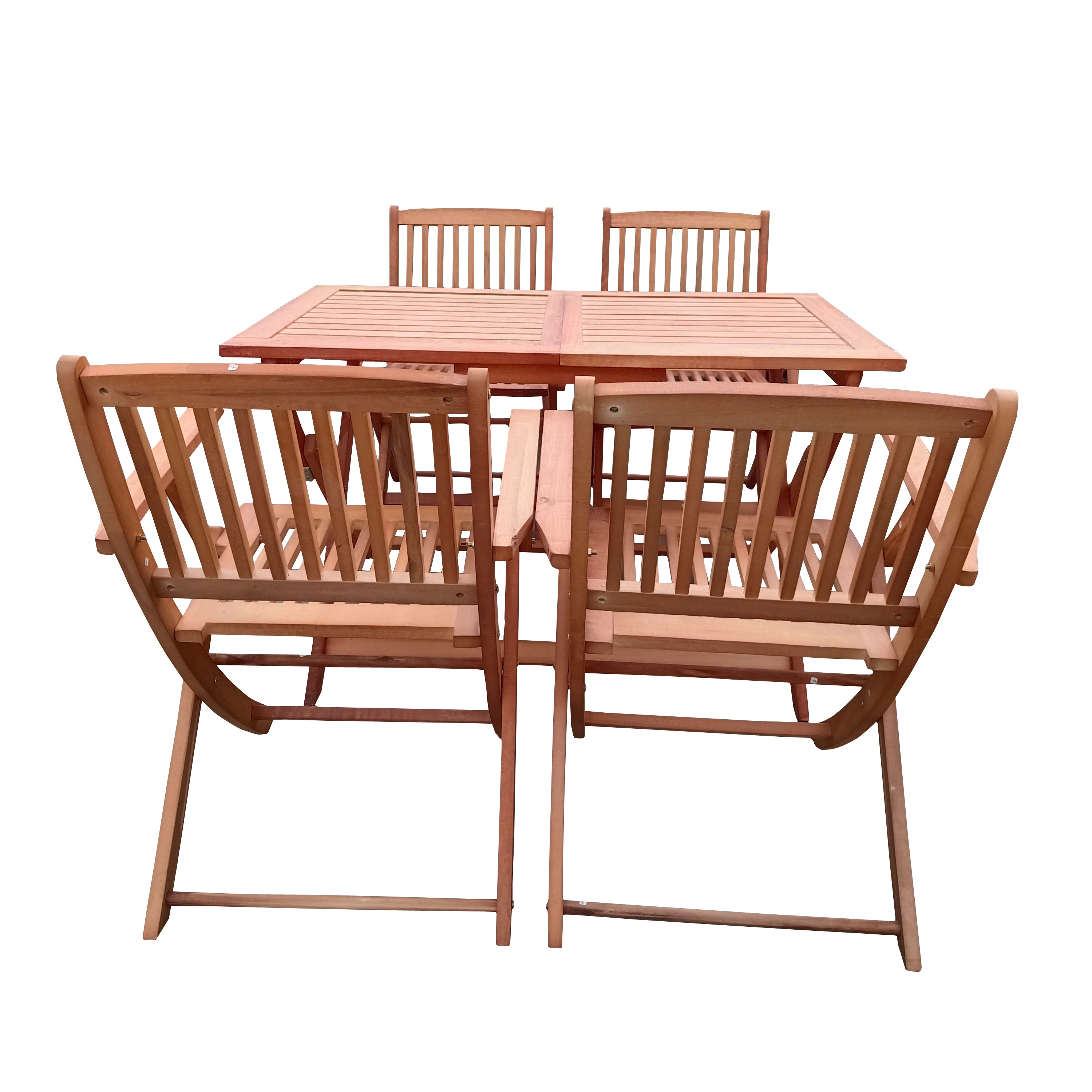 Foldable Patio Dining Set with 4 Chairs and 1 Table