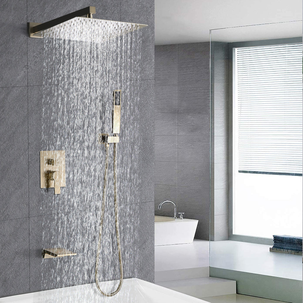 Luxury Rain Shower System with Handheld Mixer