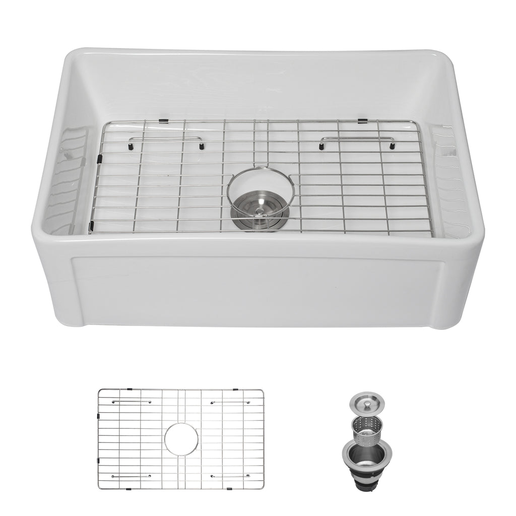 White Farmhouse Sink - 30 x 20 x 10 Inch Kitchen Sink