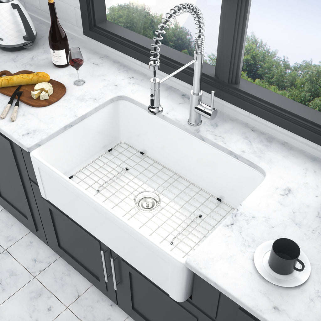 White Farmhouse Sink - 30 x 20 x 10 Inch Kitchen Sink