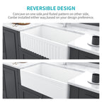White Farmhouse Sink - 30 x 18 x 10 Inch Kitchen Sink Apron-Front