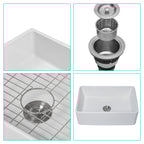 White Farmhouse Sink - 30 x 20 x 10 Inch Kitchen Sink