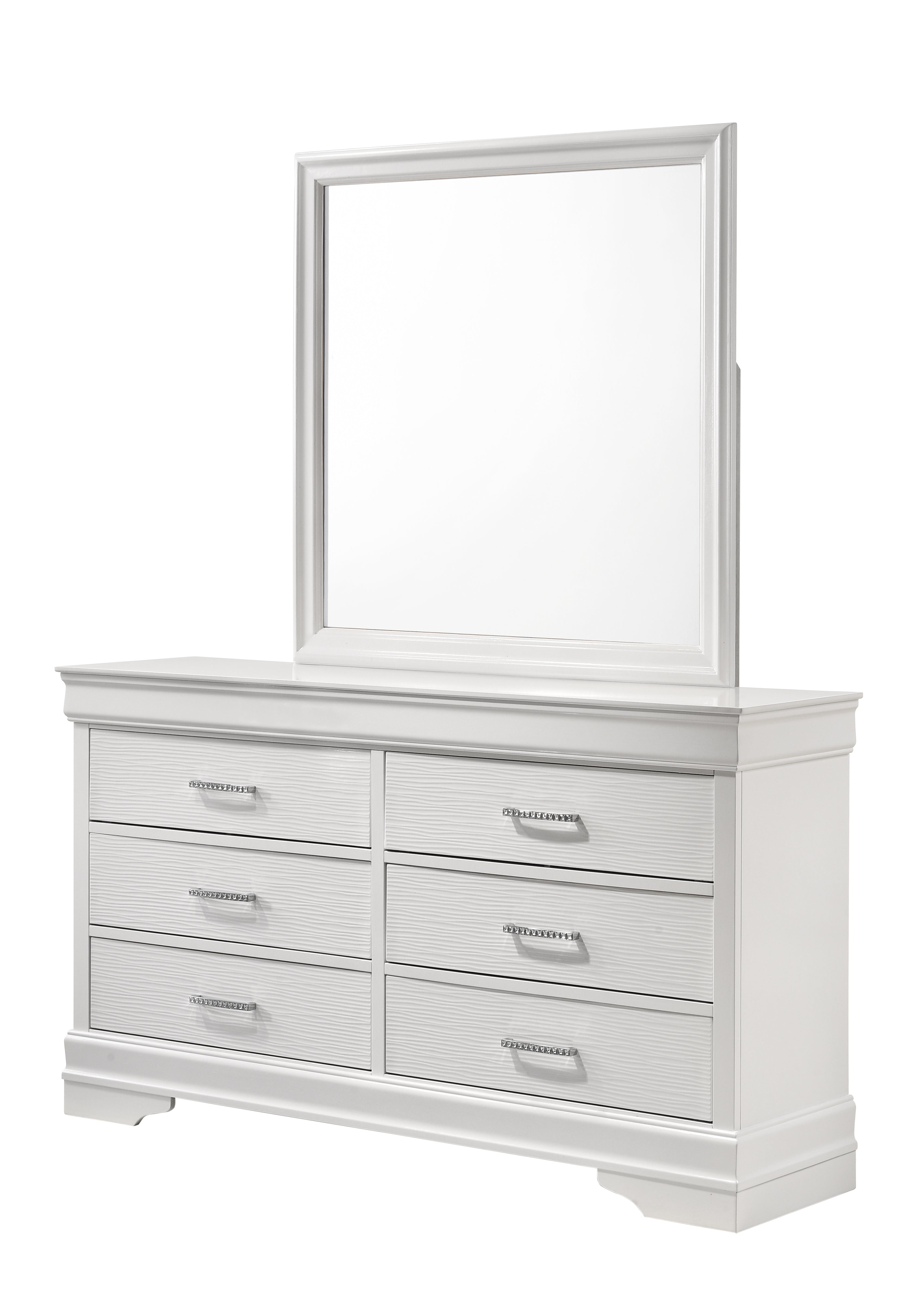 Modern 6 Drawer Dresser in White