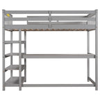 Twin Size Loft Bed with Storage Shelves