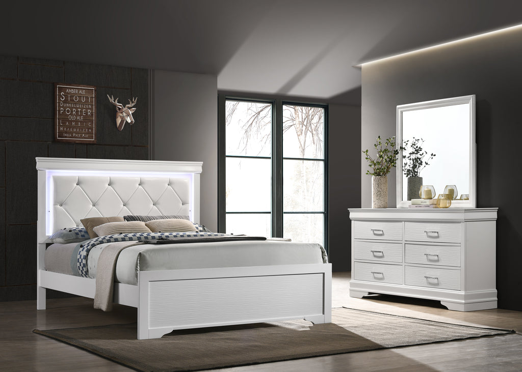 Modern 6 Drawer Dresser in White