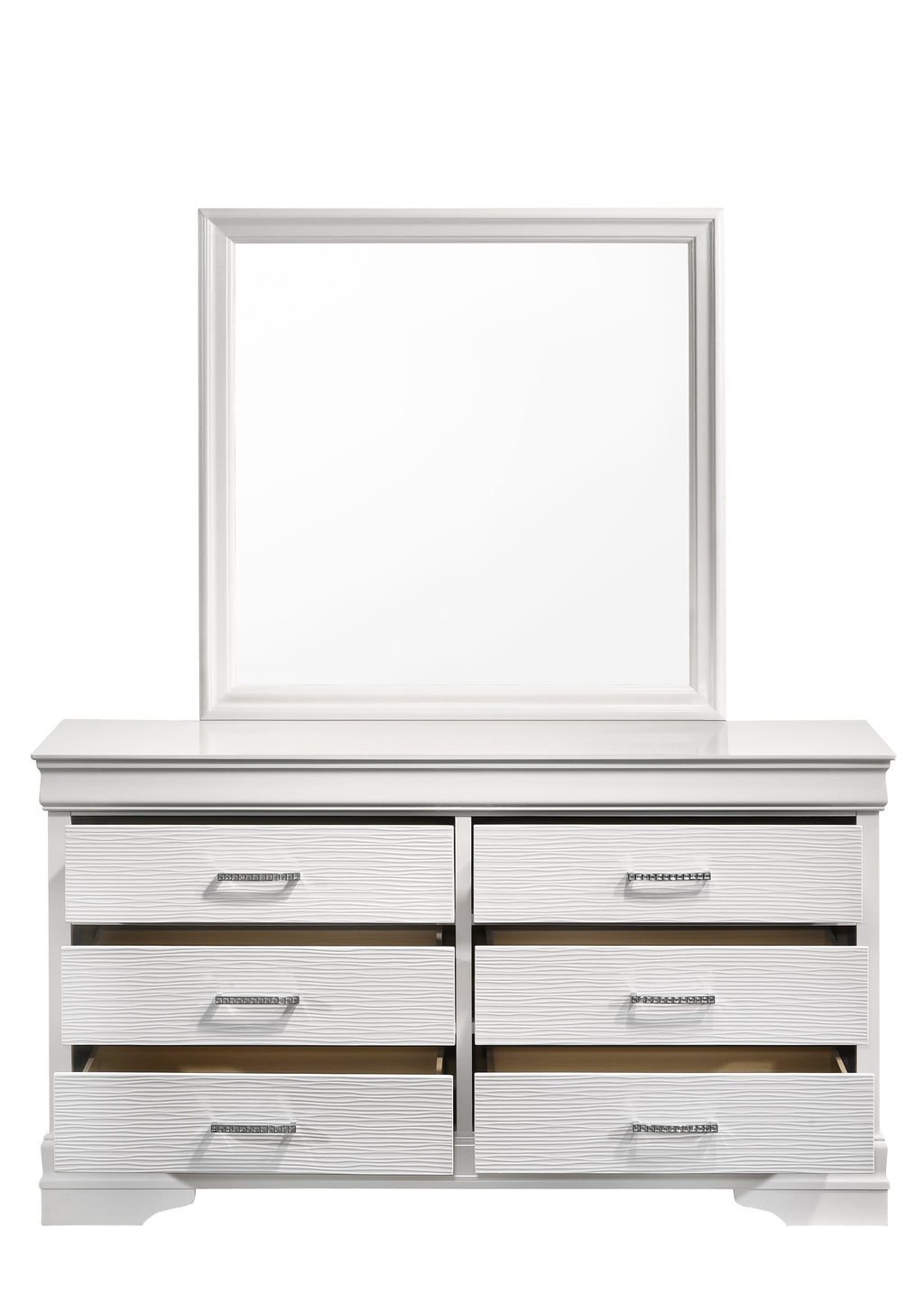 Modern 6 Drawer Dresser in White