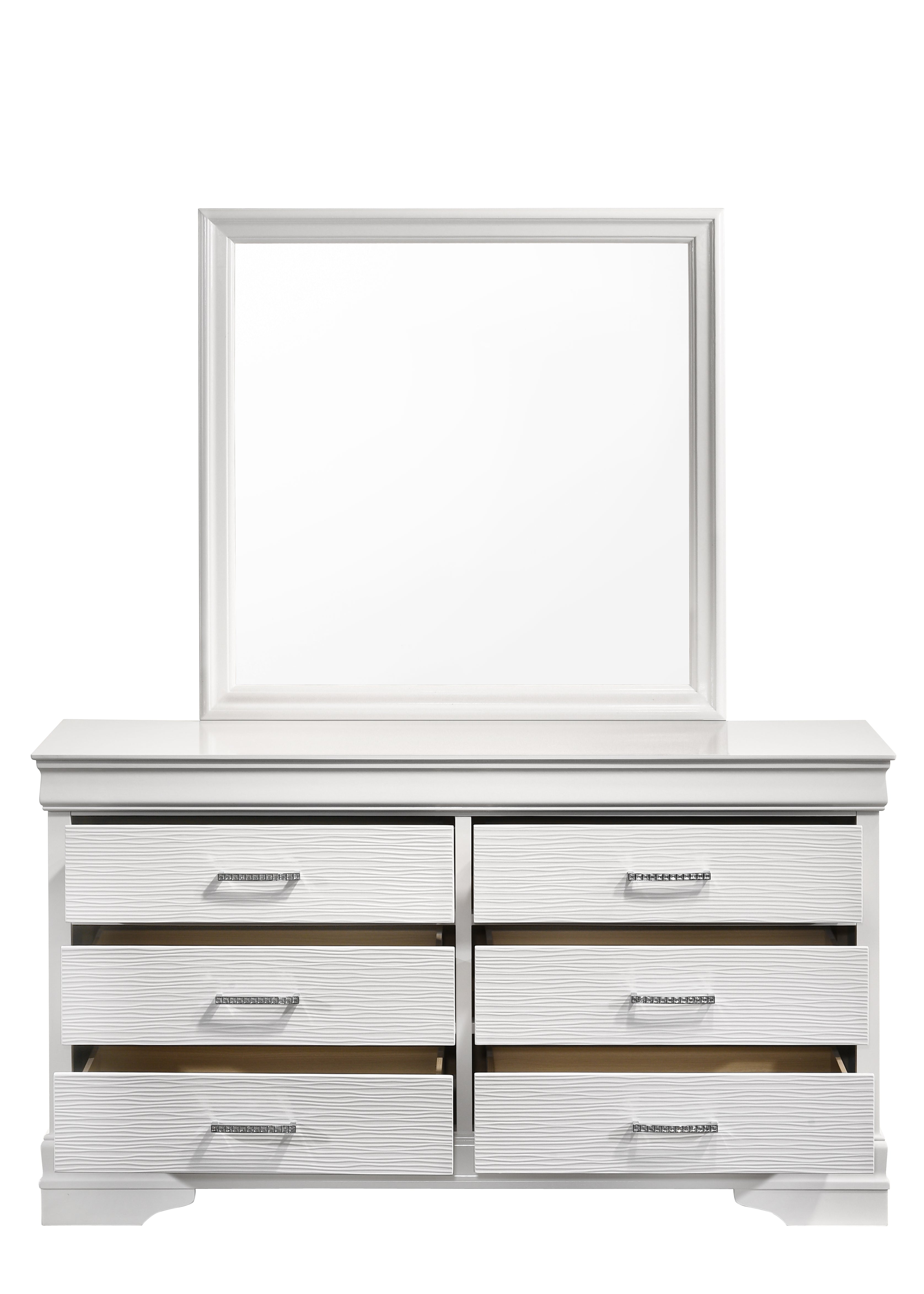 Modern 6 Drawer Dresser in White