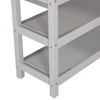 Twin Size Loft Bed with Storage Shelves