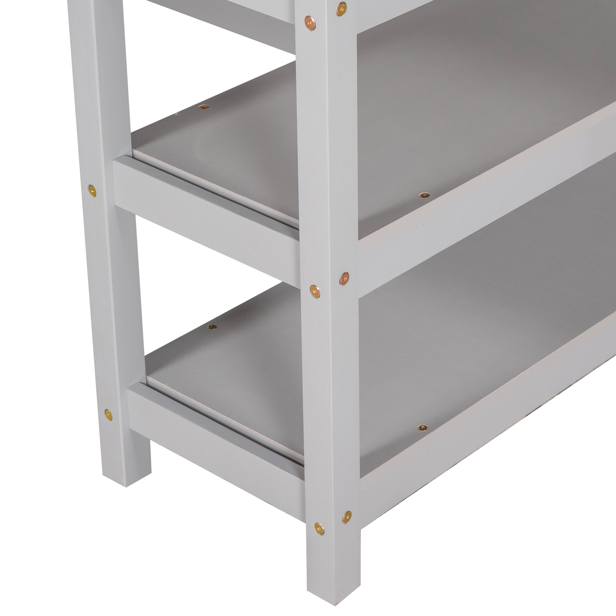 Twin Size Loft Bed with Storage Shelves