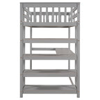 Twin Size Loft Bed with Storage Shelves