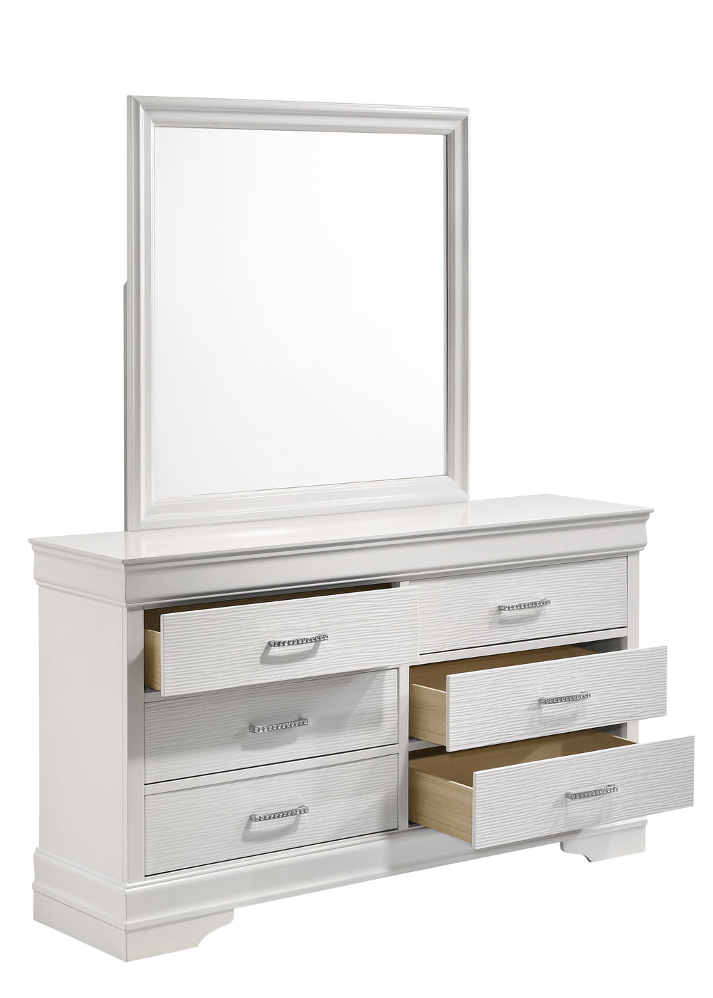 Modern 6 Drawer Dresser in White