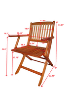 Foldable Patio Dining Set with 4 Chairs and 1 Table