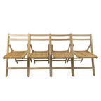 Slatted Wood Folding Chairs - Set of 4