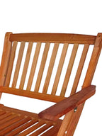 Foldable Patio Dining Set with 4 Folding Chairs - Teak