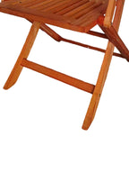 Foldable Patio Dining Set with 4 Folding Chairs - Teak