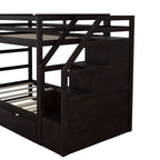 Twin-Over-Twin Bunk Bed with Twin Size Trundle and 3 Storage Stairs
