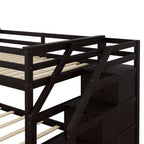 Twin-Over-Twin Bunk Bed with Twin Size Trundle and 3 Storage Stairs