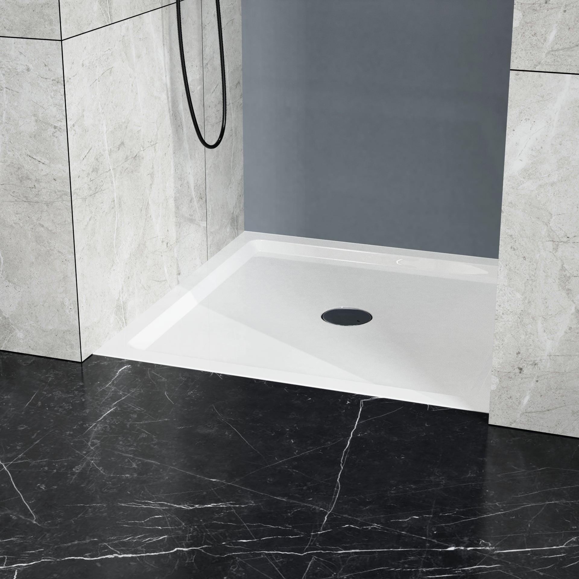 Goodyo 36x36 in Shower Base, Centered Drain Single-Threshold Shower Pan