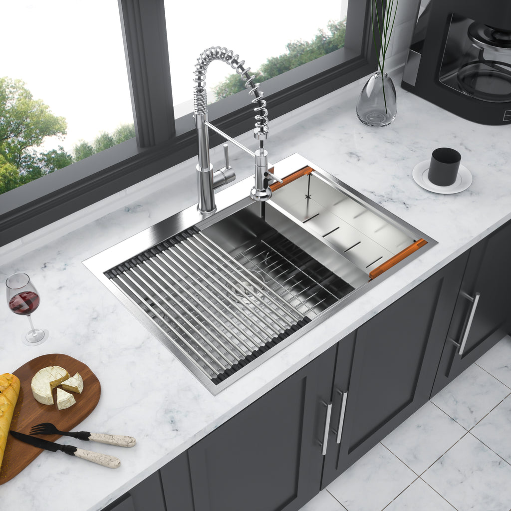 30 Drop Kitchen Sink - 30 x 22 x 10 Inch Kitchen Sink Drop-in Topmount Single Bowl