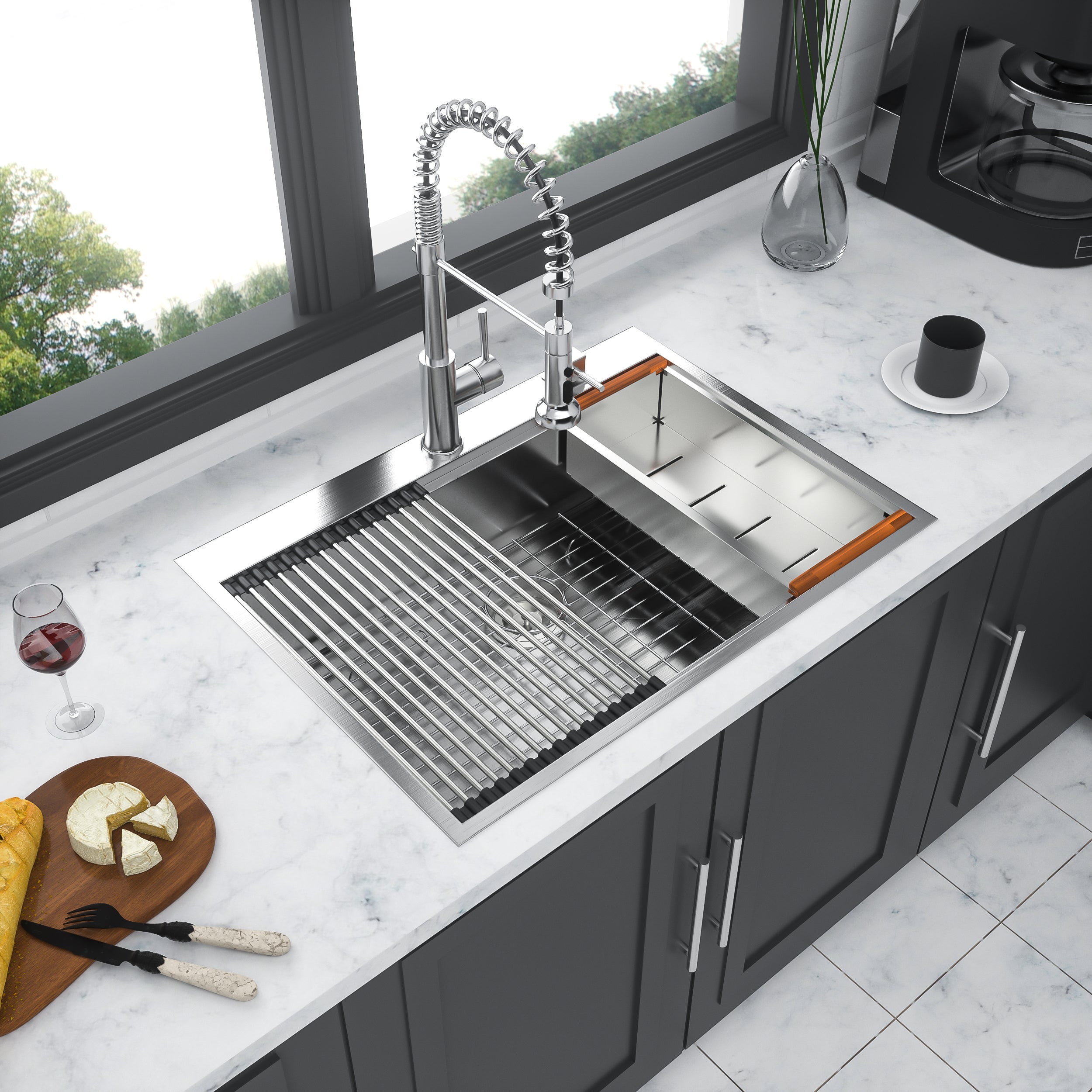 30 Drop Kitchen Sink - 30 x 22 x 10 Inch Kitchen Sink Drop-in Topmount Single Bowl