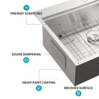 30 Drop Kitchen Sink - 30 x 22 x 10 Inch Kitchen Sink Drop-in Topmount Single Bowl