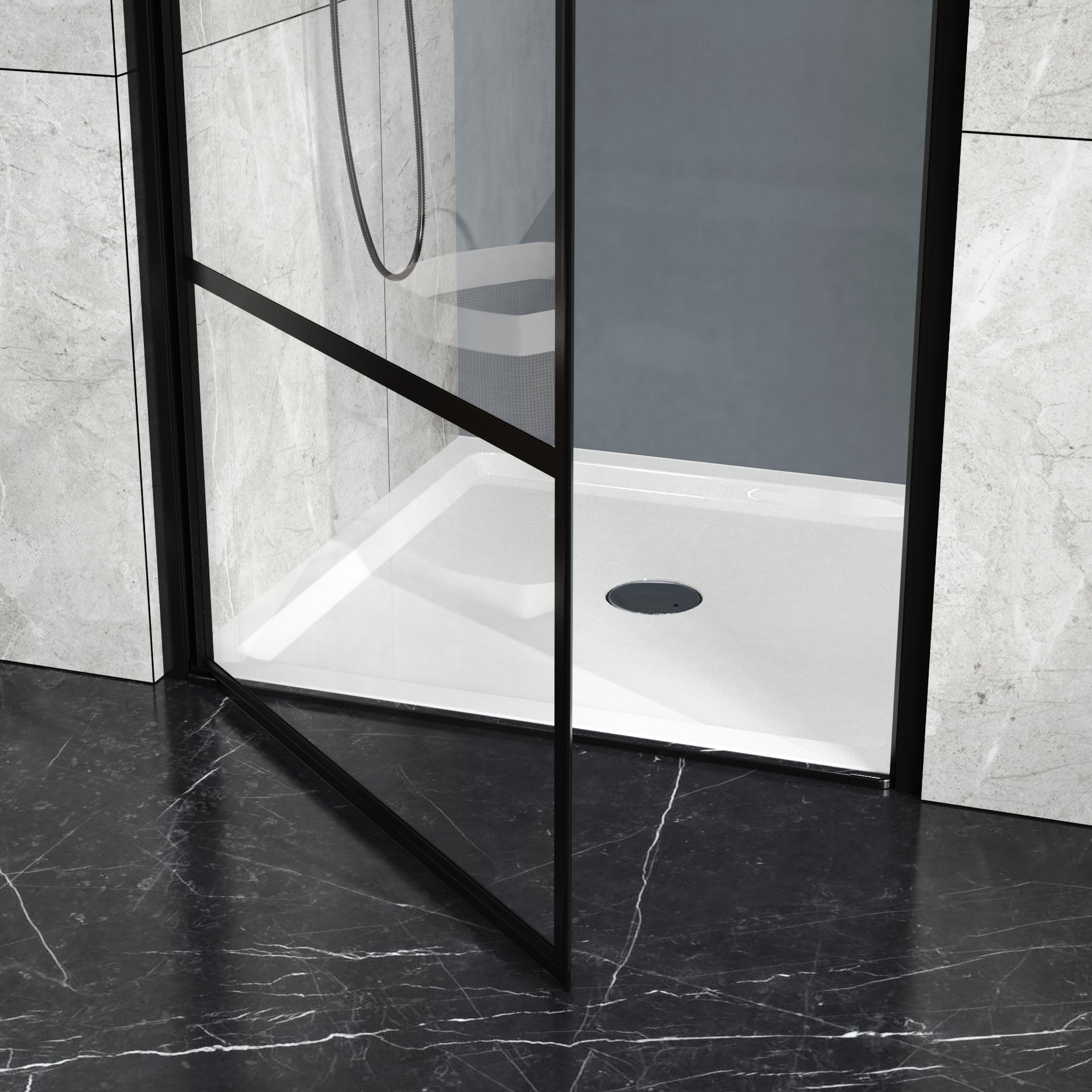Goodyo 36x36 in Shower Base, Centered Drain Single-Threshold Shower Pan