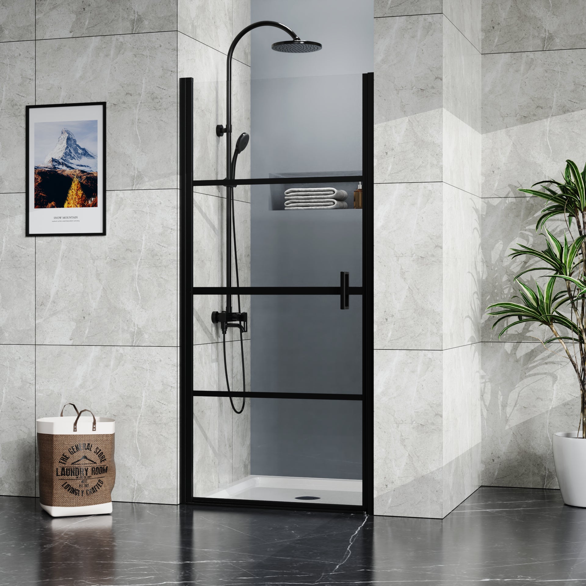 Goodyo 36x36 in Shower Base, Centered Drain Single-Threshold Shower Pan