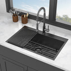 30 x 22 x 9 Inch Drop In Kitchen Sink - Topmount Gunmetal