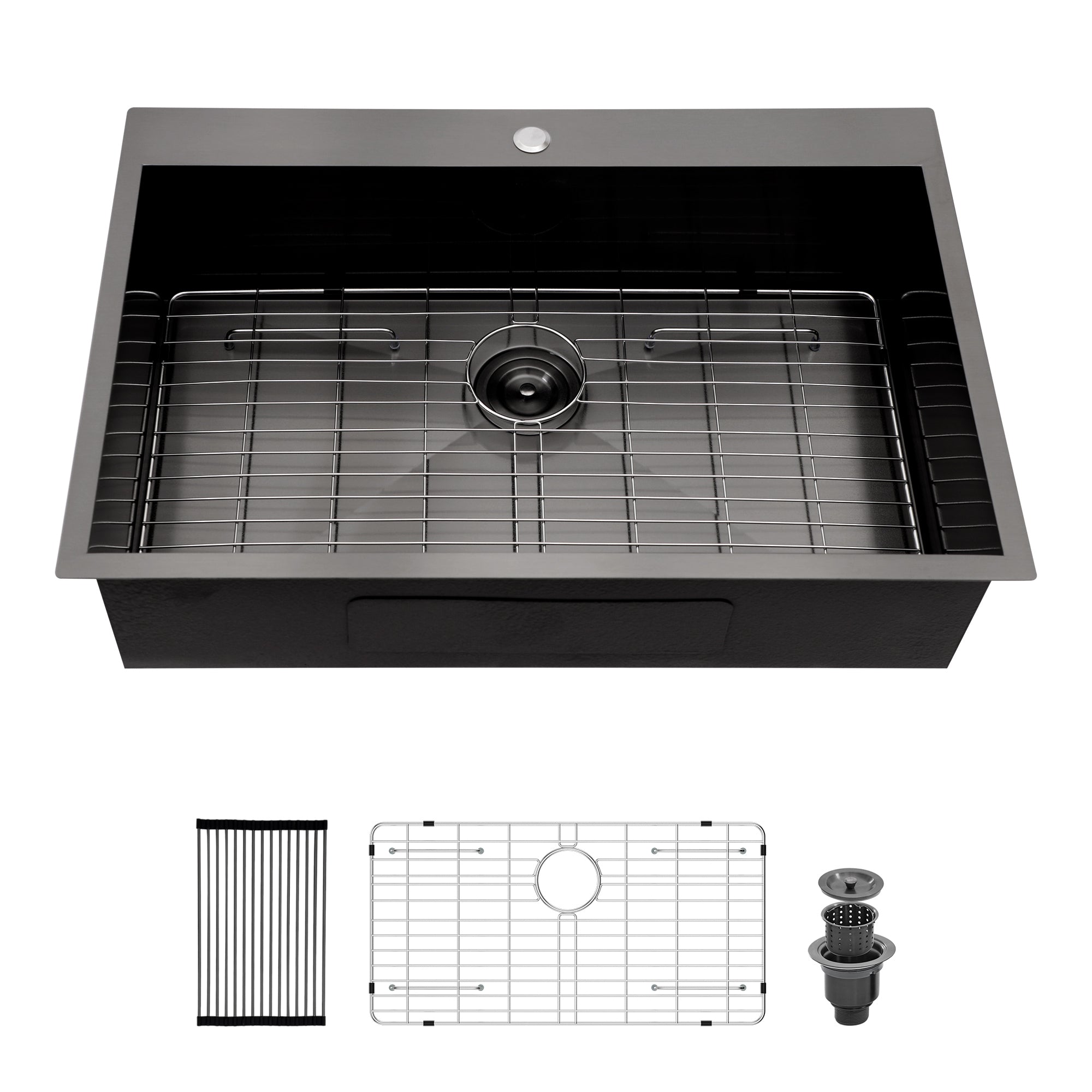 30 x 22 x 9 Inch Drop In Kitchen Sink - Topmount Gunmetal