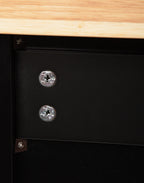 Mobile Kitchen Island with Extensible Rubber Wood Table Top
