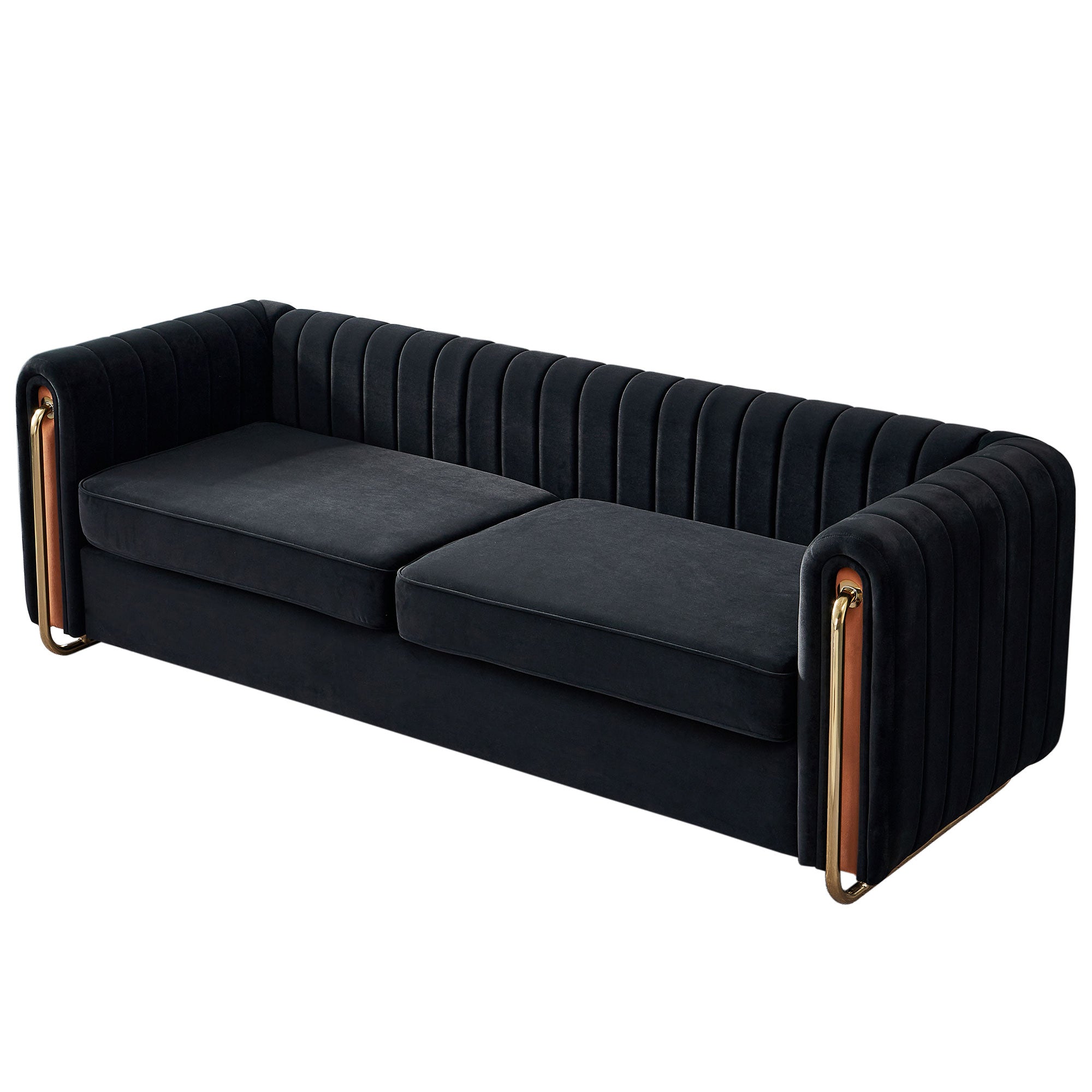 Contemporary Velvet Sofa Couch 84.25''W for Living Room