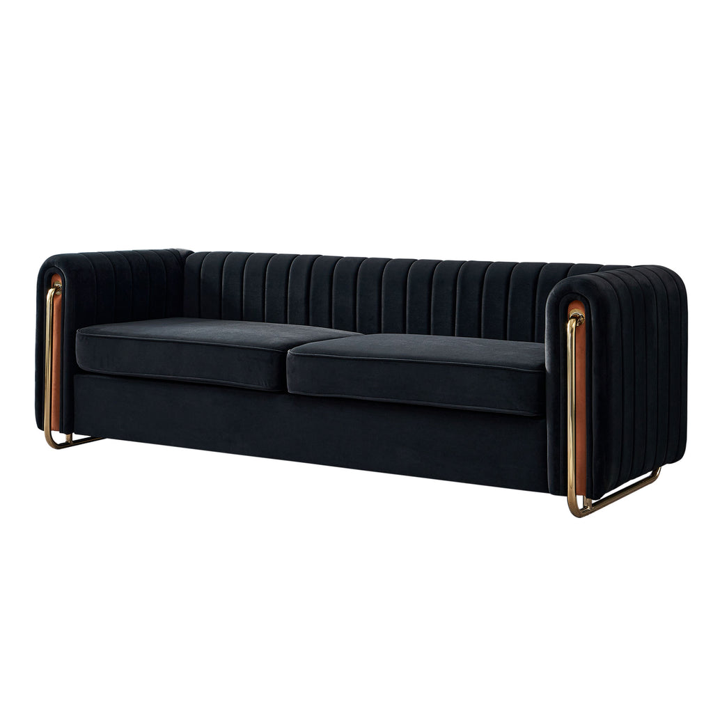 Contemporary Velvet Sofa Couch 84.25''W for Living Room