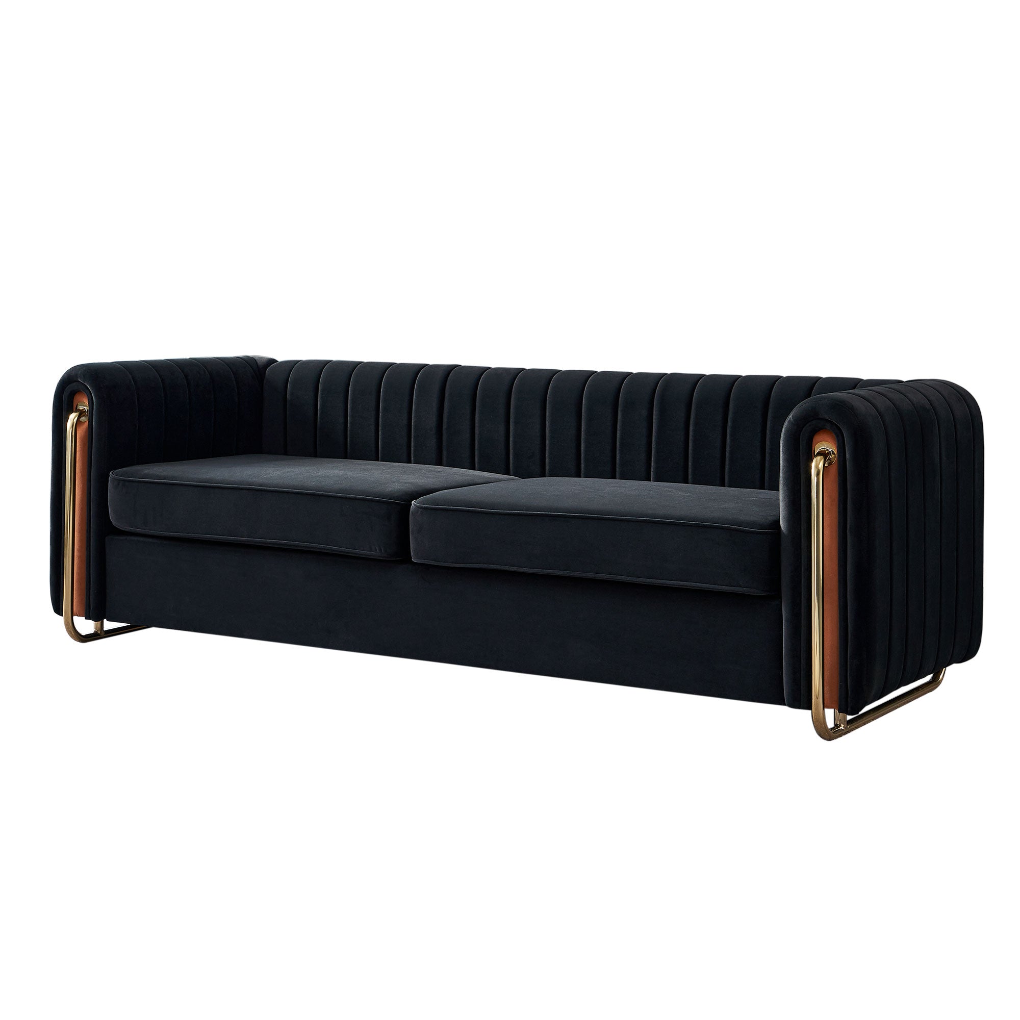 Contemporary Velvet Sofa Couch 84.25''W for Living Room