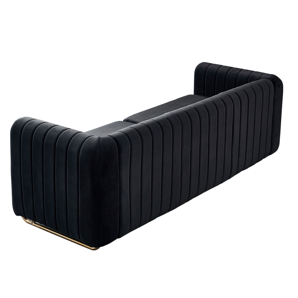 Contemporary Velvet Sofa Couch 84.25''W for Living Room