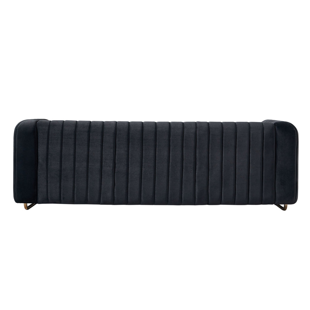 Contemporary Velvet Sofa Couch 84.25''W for Living Room