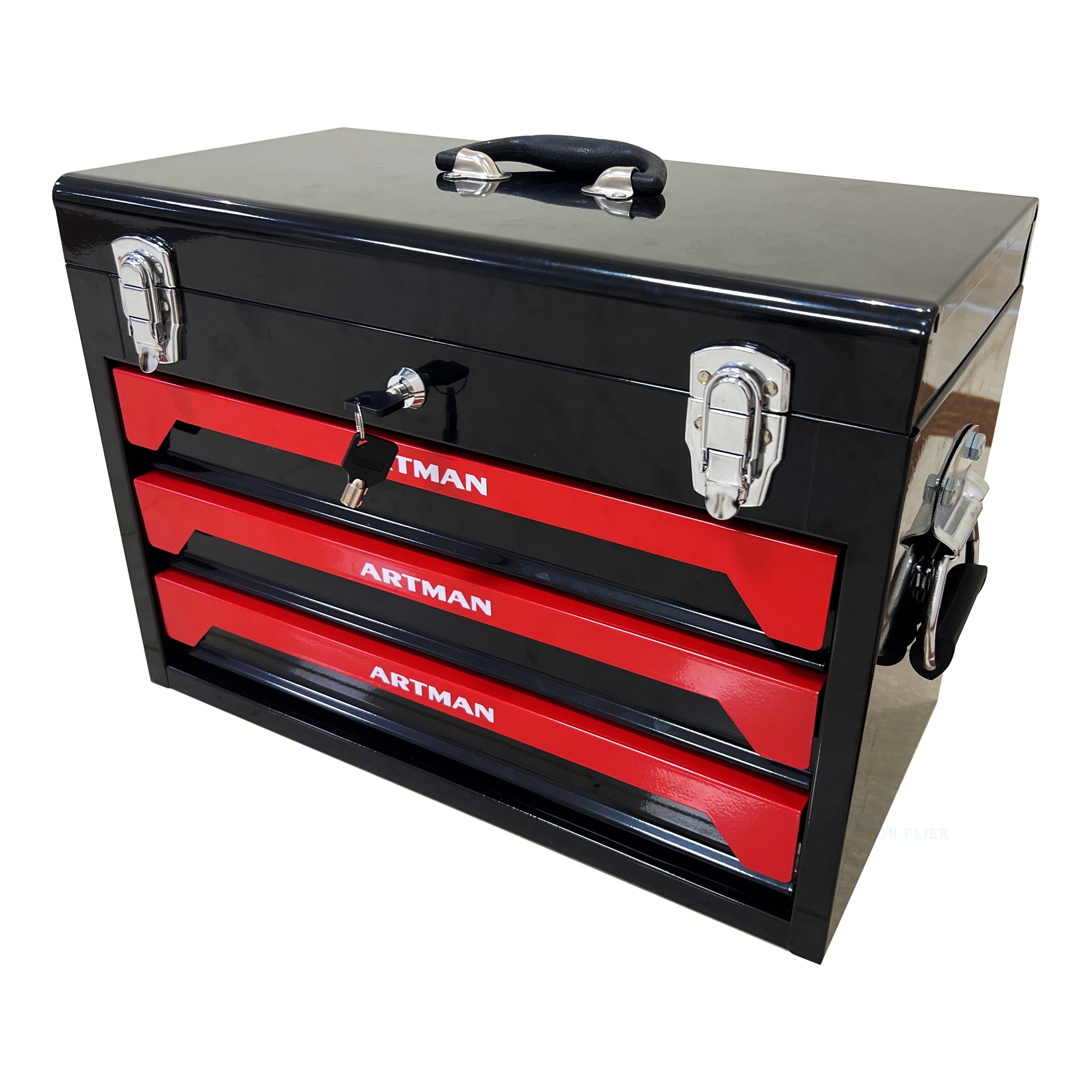 20'' Portable 3-Drawer Steel Toolbox