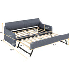 Twin Size Upholstery Daybed with Trundle and USB Charging Design