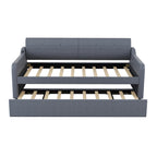 Twin Size Upholstery Daybed with Trundle and USB Charging Design