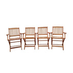 Foldable Patio Dining Set with 4 Folding Chairs - Teak