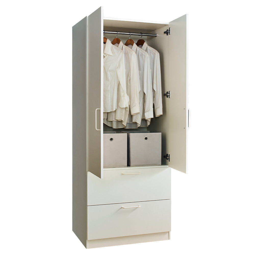 Emma Two-Door Wood Closet with Two Drawers
