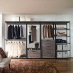 Monica Wood and Metal Walk-in Closet with One Drawer in Rustic